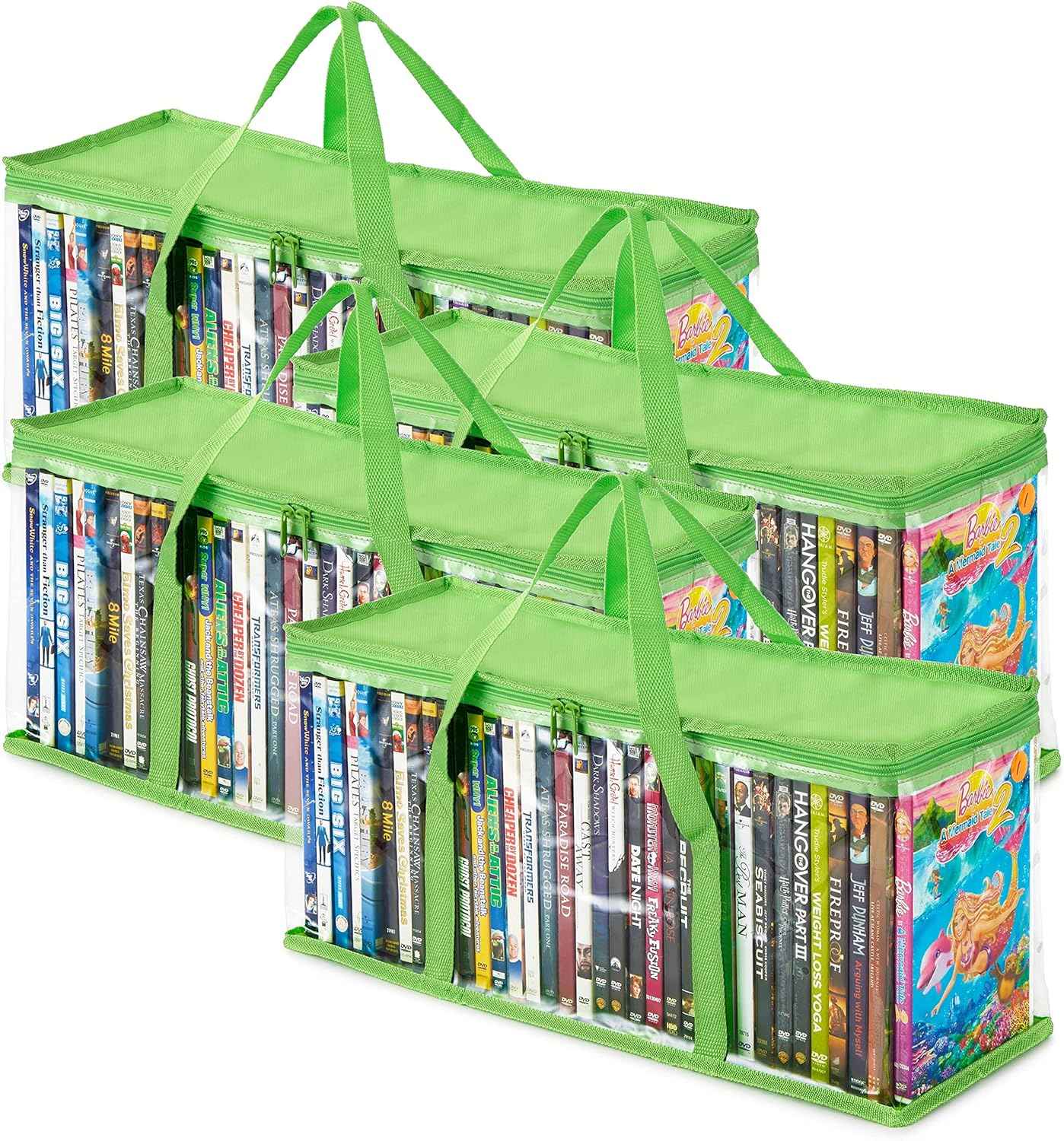 DVD Storage Bags Plastic Media Organizer Holders 4 Pack - TTpen
