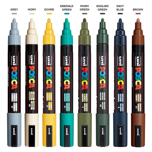 Uni Posca Paint Marker PC-5M - Medium Point - 8 Color Earth Tones