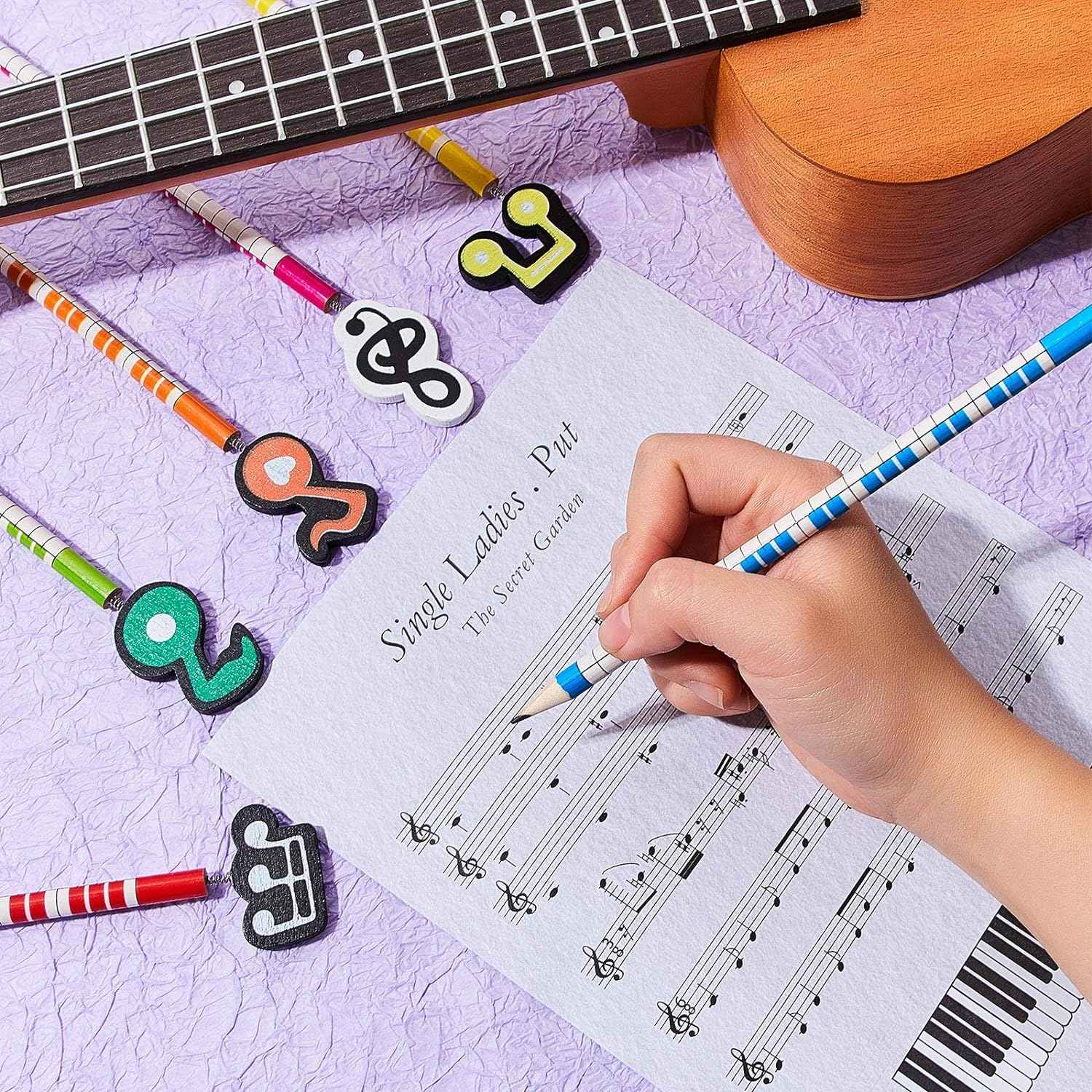 12 Pieces Music Notes Pencils Kids Wooden Pencils - TTpen
