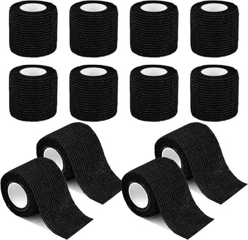 12 Pack Self Adherent Cohesive Wrap Bandages,2 Inches X 5 Yards,Black - TTpen