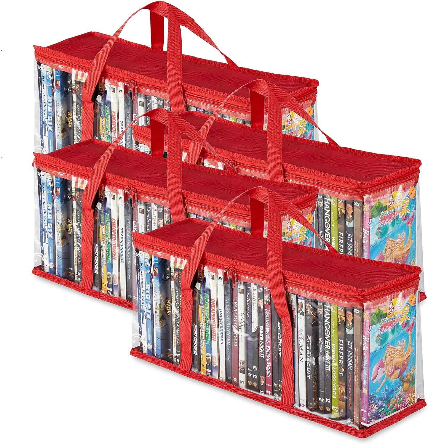 DVD Storage Bags Plastic Media Organizer Holders 4 Pack - TTpen
