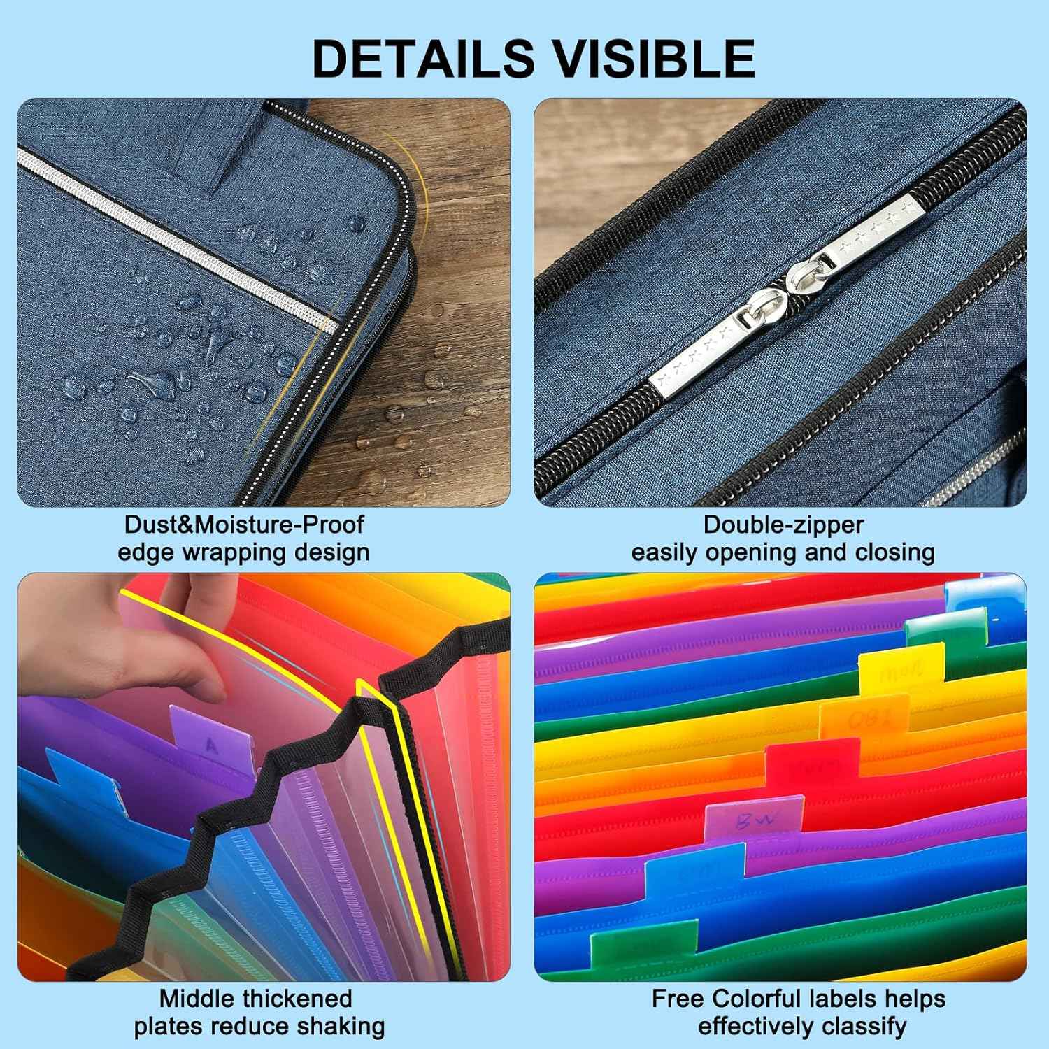 26 Pockets Expanding A4 File Folder Organizer with Handle - TTpen