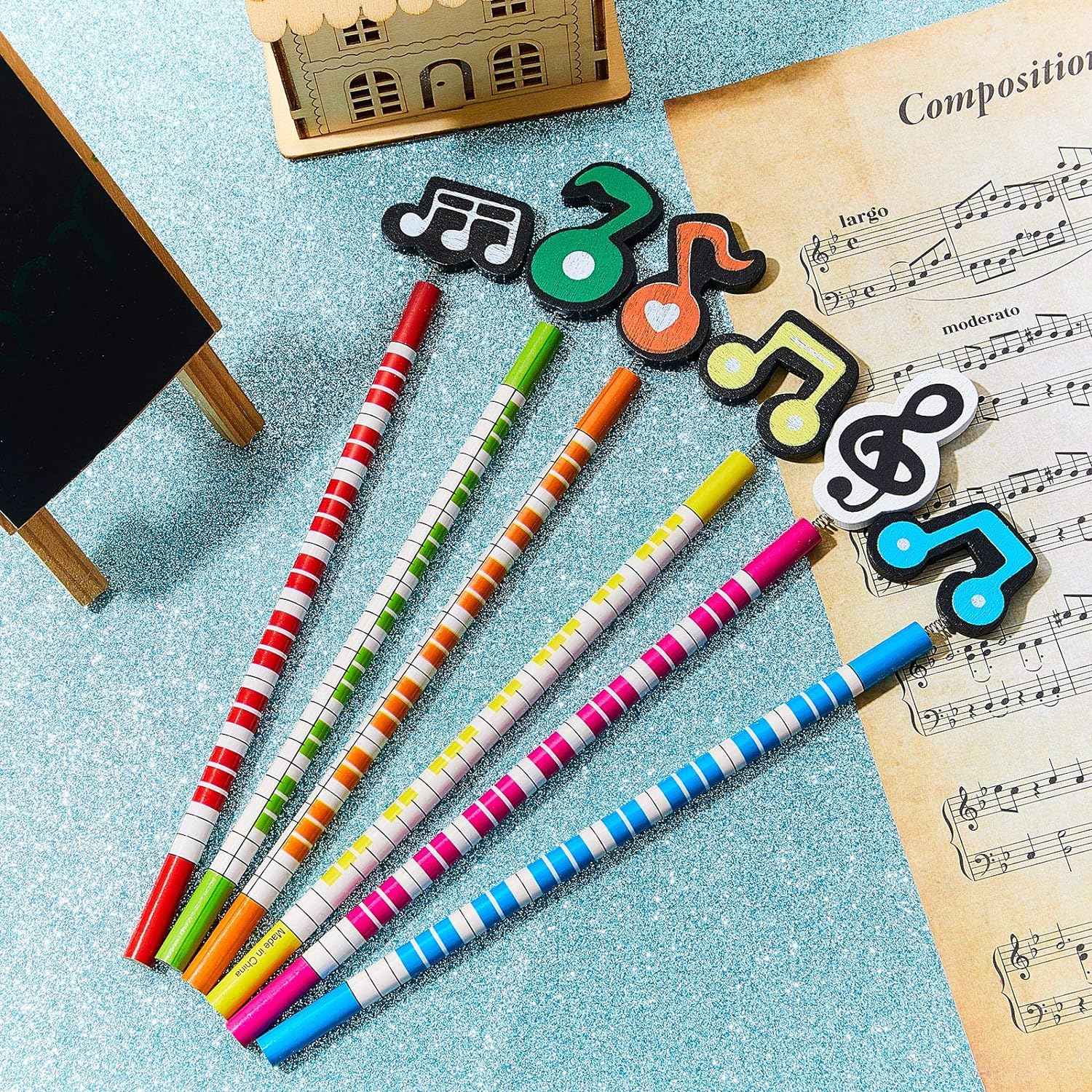 12 Pieces Music Notes Pencils Kids Wooden Pencils - TTpen