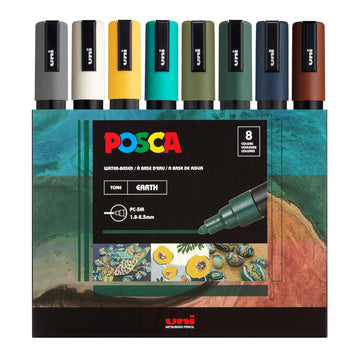 Uni Posca Paint Marker PC-5M - Medium Point - 8 Color Earth Tones
