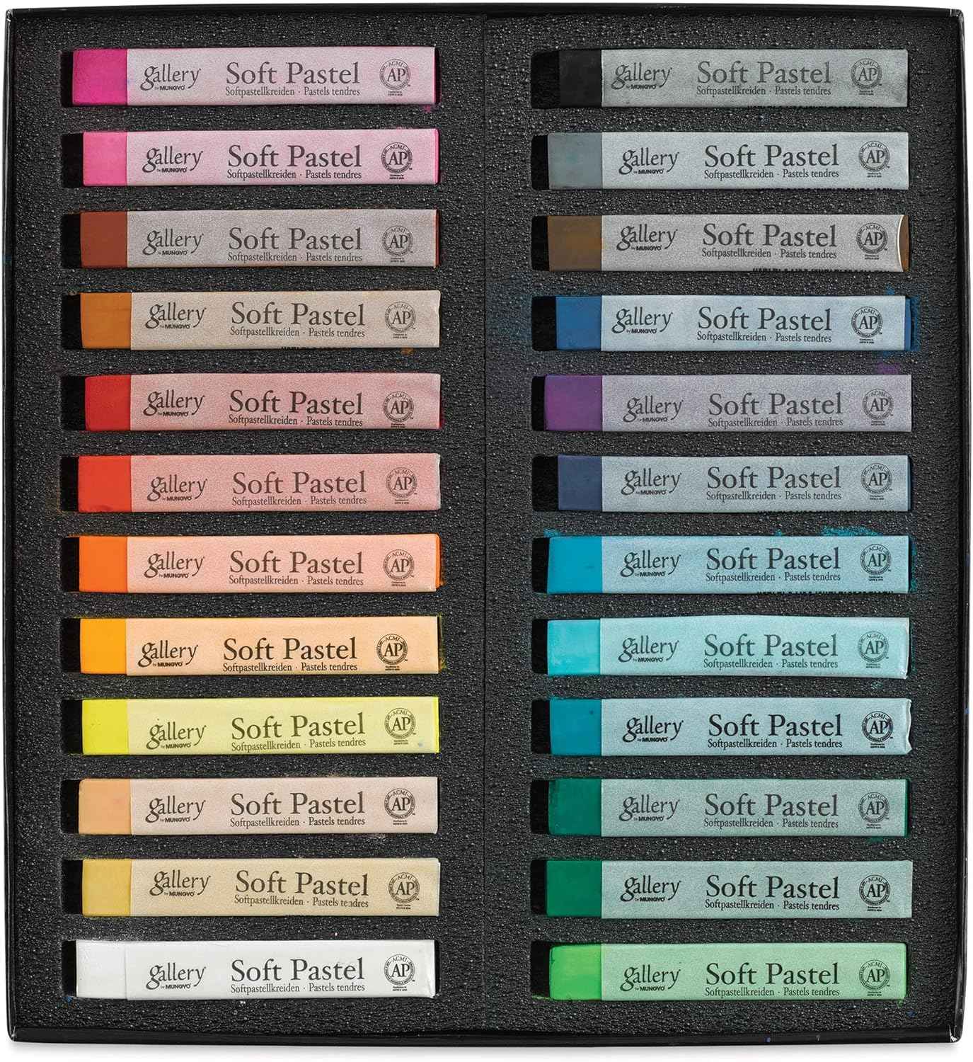Mungyo Gallery Soft Pastel Squares Cardboard Box Set of 24-Assorted Colors - TTpen