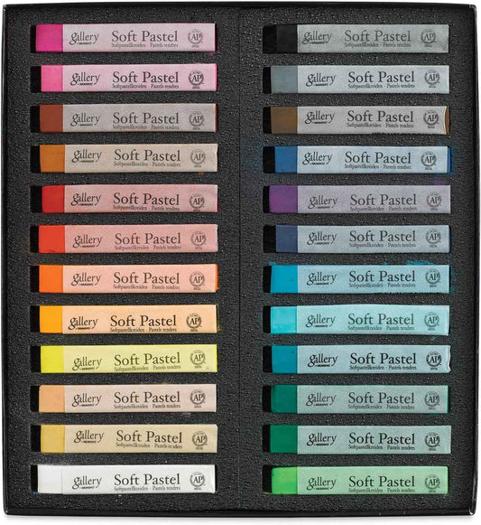 Mungyo Gallery Soft Pastel Squares Cardboard Box Set of 24-Assorted Colors - TTpen