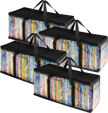 DVD Storage Bags Plastic Media Organizer Holders 4 Pack - TTpen