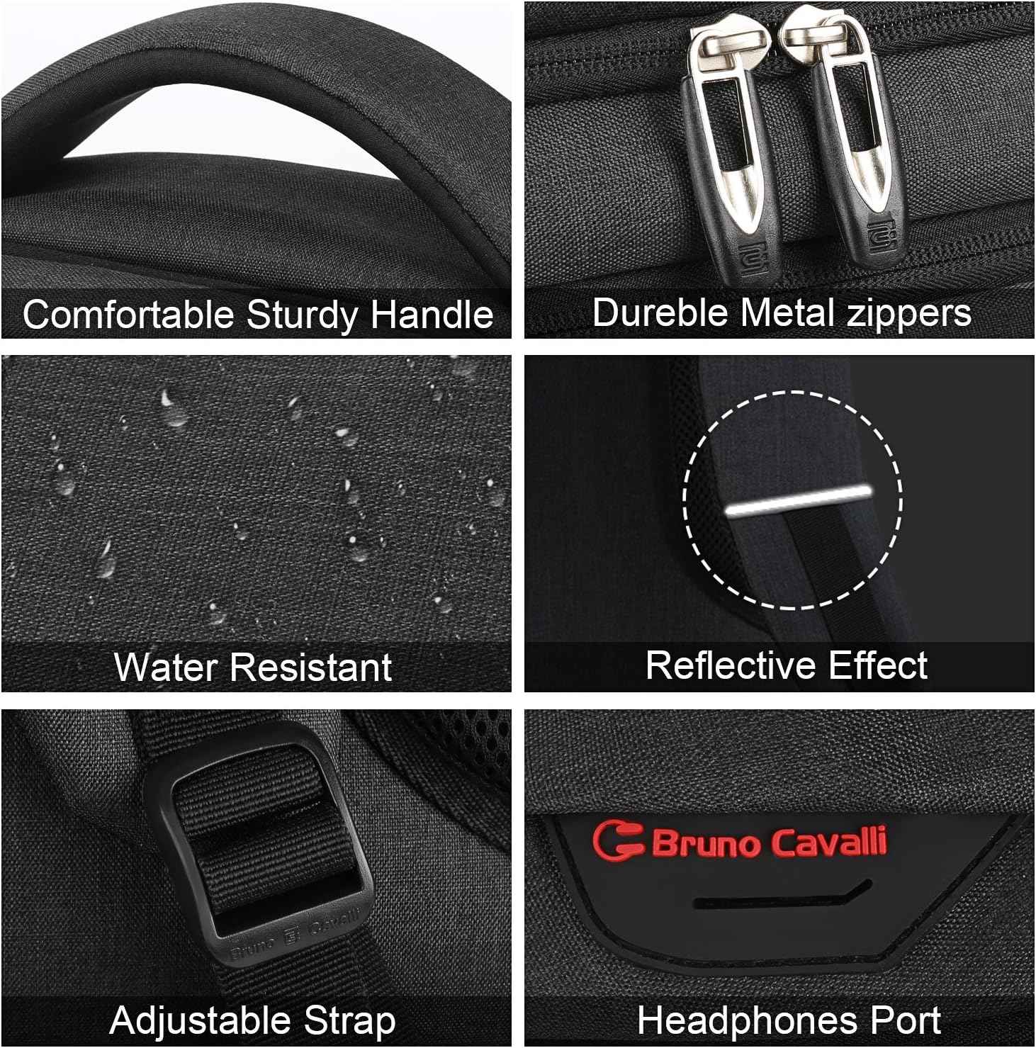 Bruno Cavalli Laptop Backpack with USB Charging Port Fit 15.6 inch Notebook - TTpen