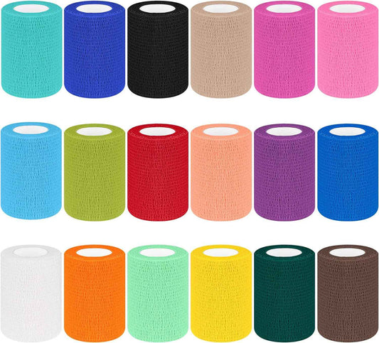18 Pack Self Adherent Cohesive Wrap Bandages,First Aid Tape,3 Inches X 5 Yards - TTpen