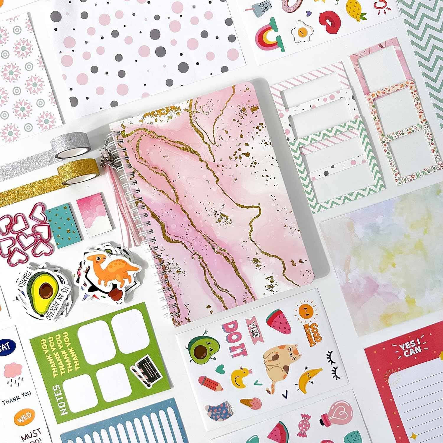 DIY Journal Kit for Girls 8-12 Pink Scrapbook Diary Supplies Set - TTpen
