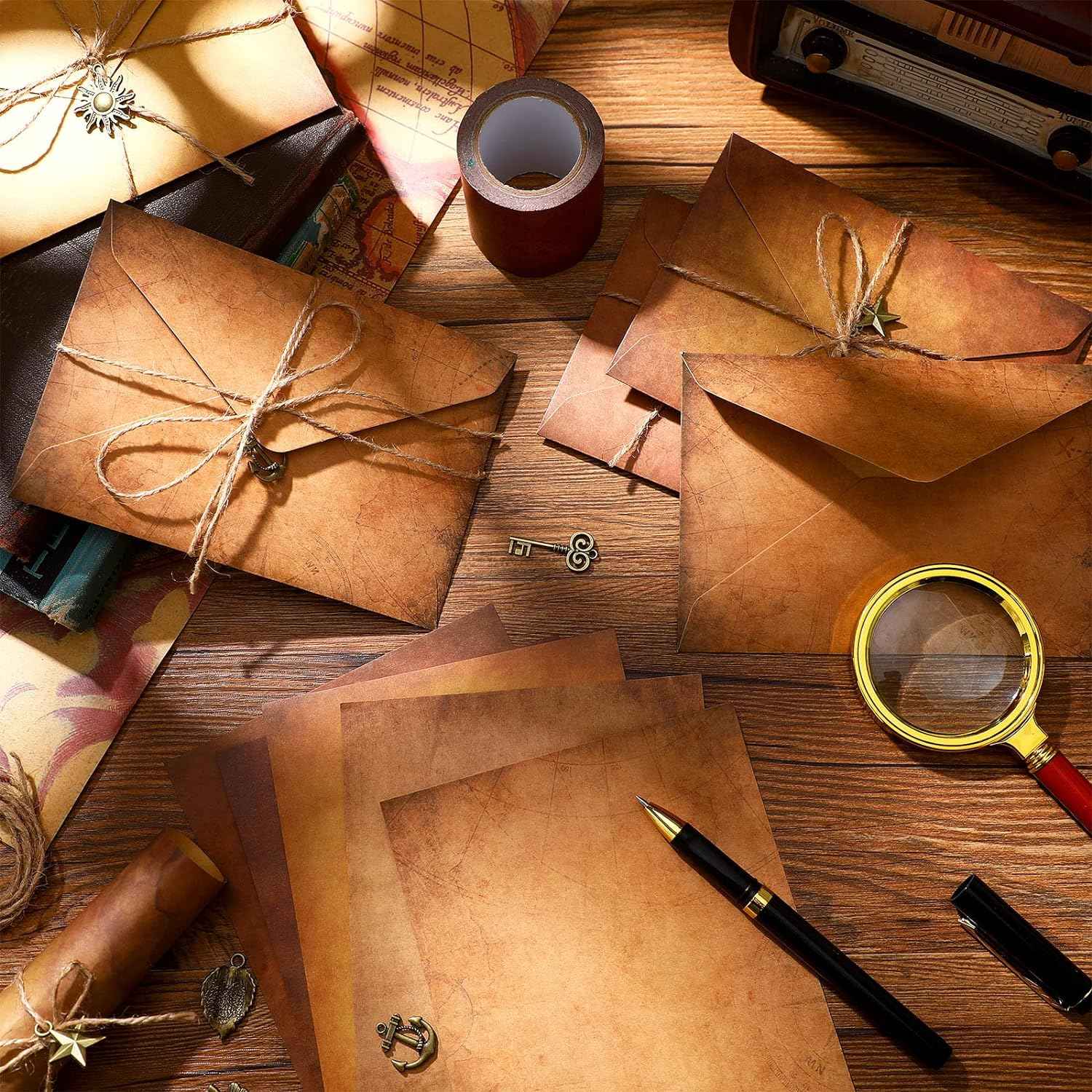 60PCS Vintage Stationary Paper and Envelopes Set - TTpen