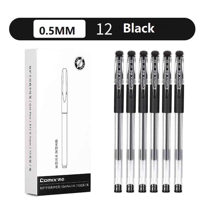Comix A1 Gel Pens Black Red Ink,Fine Point (0.5mm),12 Count - TTpen