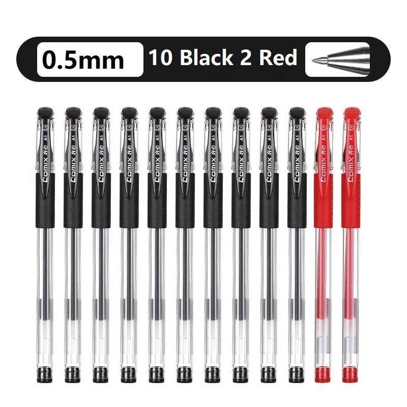 Comix A1 Gel Pens Black Red Ink,Fine Point (0.5mm),12 Count - TTpen