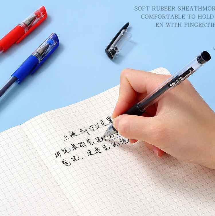 Comix A1 Gel Pens Black Red Ink,Fine Point (0.5mm),12 Count - TTpen