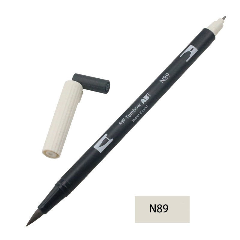 Tombow Dual Brush Pen,Grayscale,1-Pack,Brush and Fine Tip Marker N89