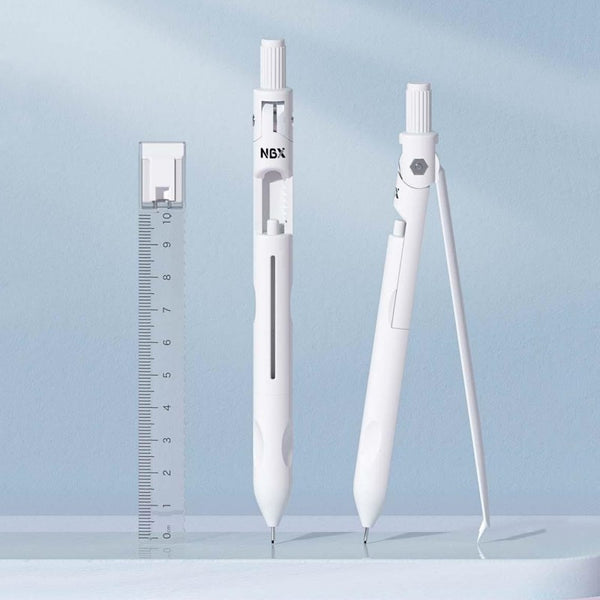 Multifunctional Professional Drawing Compass Pen Set WHITE