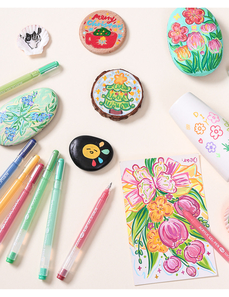 Languo Acrylic Gel Pens 1.0mm 36/54/72/90 Color Set for Art Journaling