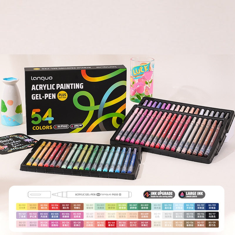 Languo Acrylic Gel Pens 1.0mm 36/54/72/90 Color Set for Art Journaling