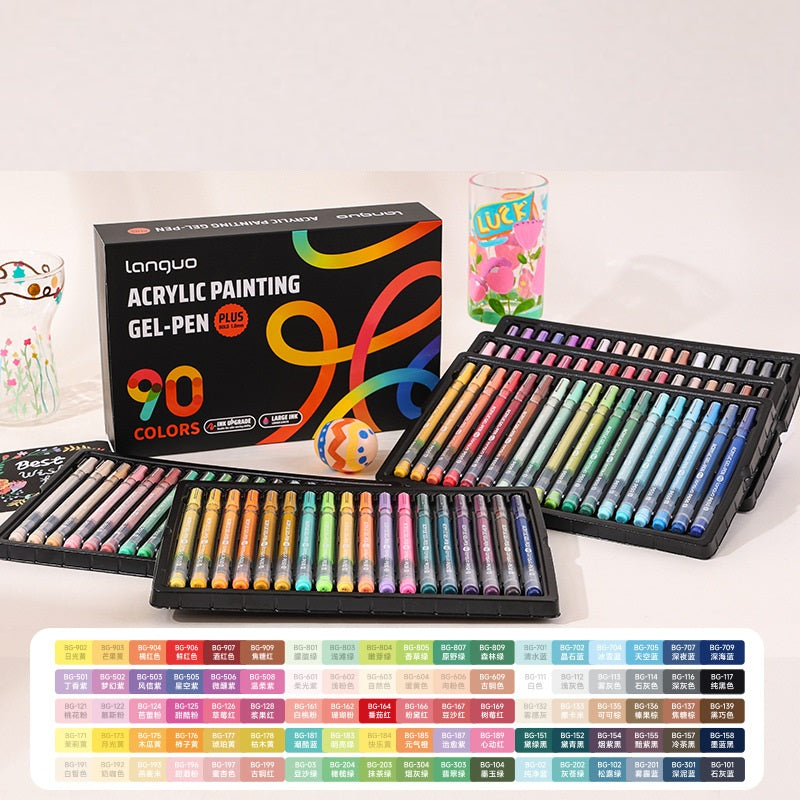 Languo Acrylic Gel Pens 1.0mm 36/54/72/90 Color Set for Art Journaling