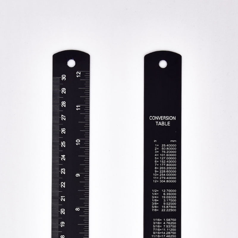 Aluminum Metal Ruler 12 inch with Metric and Imperial Measurement 2 Pack