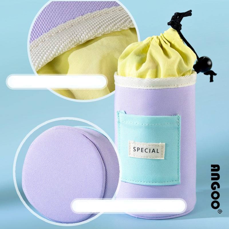 Angoo Drawstring Stand-Up Pencil Case 20-Marker Organizer Desk Pen Holder