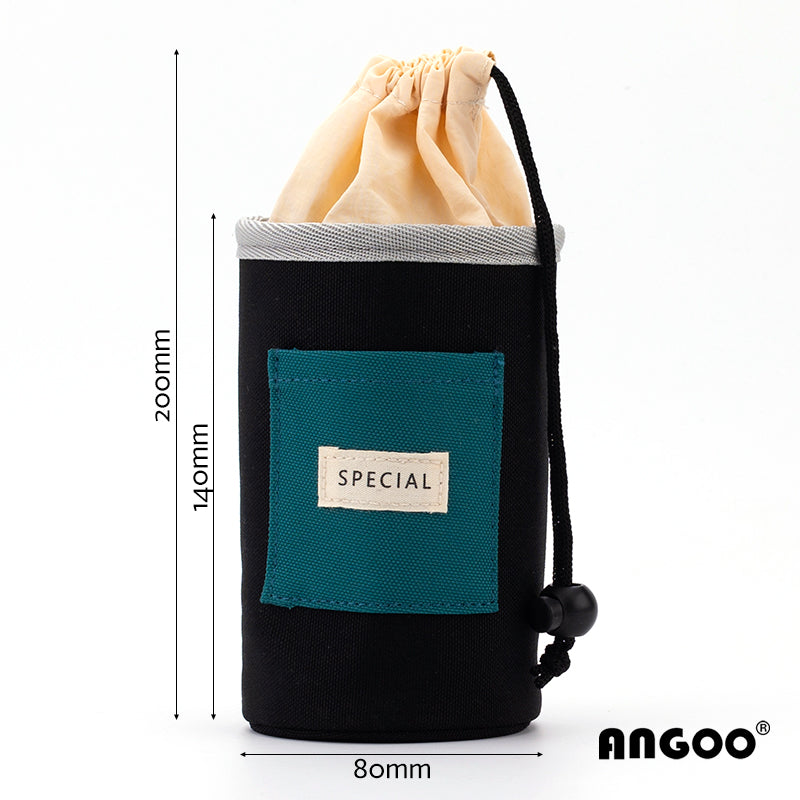 Angoo Drawstring Stand-Up Pencil Case 20-Marker Organizer Desk Pen Holder