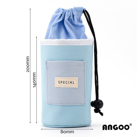Angoo Drawstring Stand-Up Pencil Case 20-Marker Organizer Desk Pen Holder