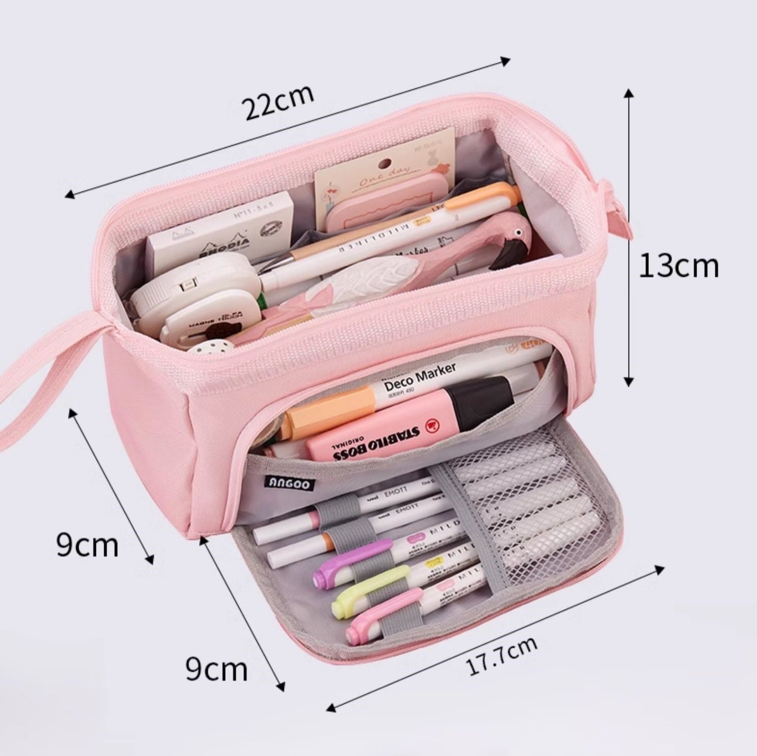 Angoo Pencil Case Extra Large 100-Pen Capacity Canvas Organizer