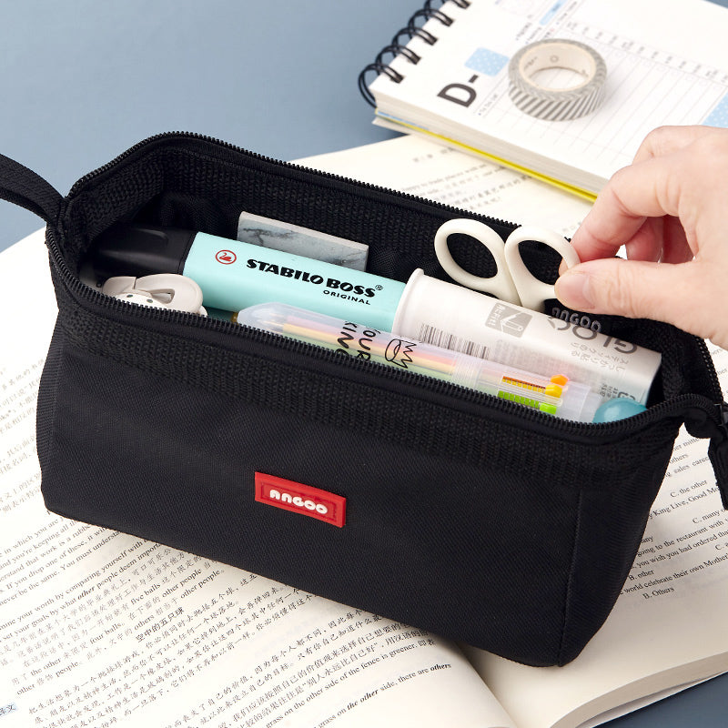 Angoo Canvas Pencil Case Stationery Organizer – Holds 40+ Pens