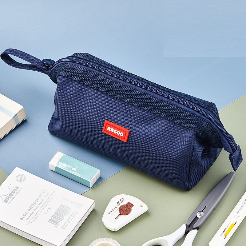 Angoo Canvas Pencil Case Stationery Organizer – Holds 40+ Pens