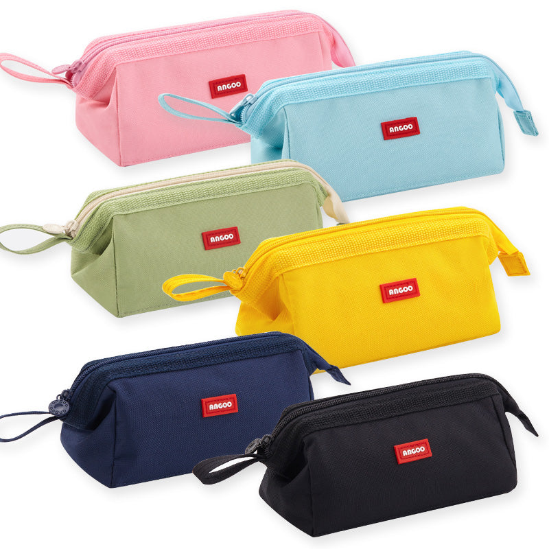 Angoo Canvas Pencil Case Stationery Organizer – Holds 40+ Pens