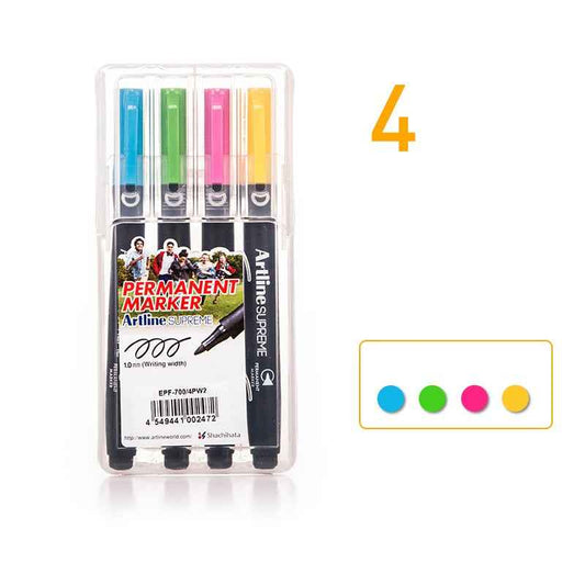 Artline SUPREME PERMANENT MARKER 1.0MM Bullet Nib 4 Colors