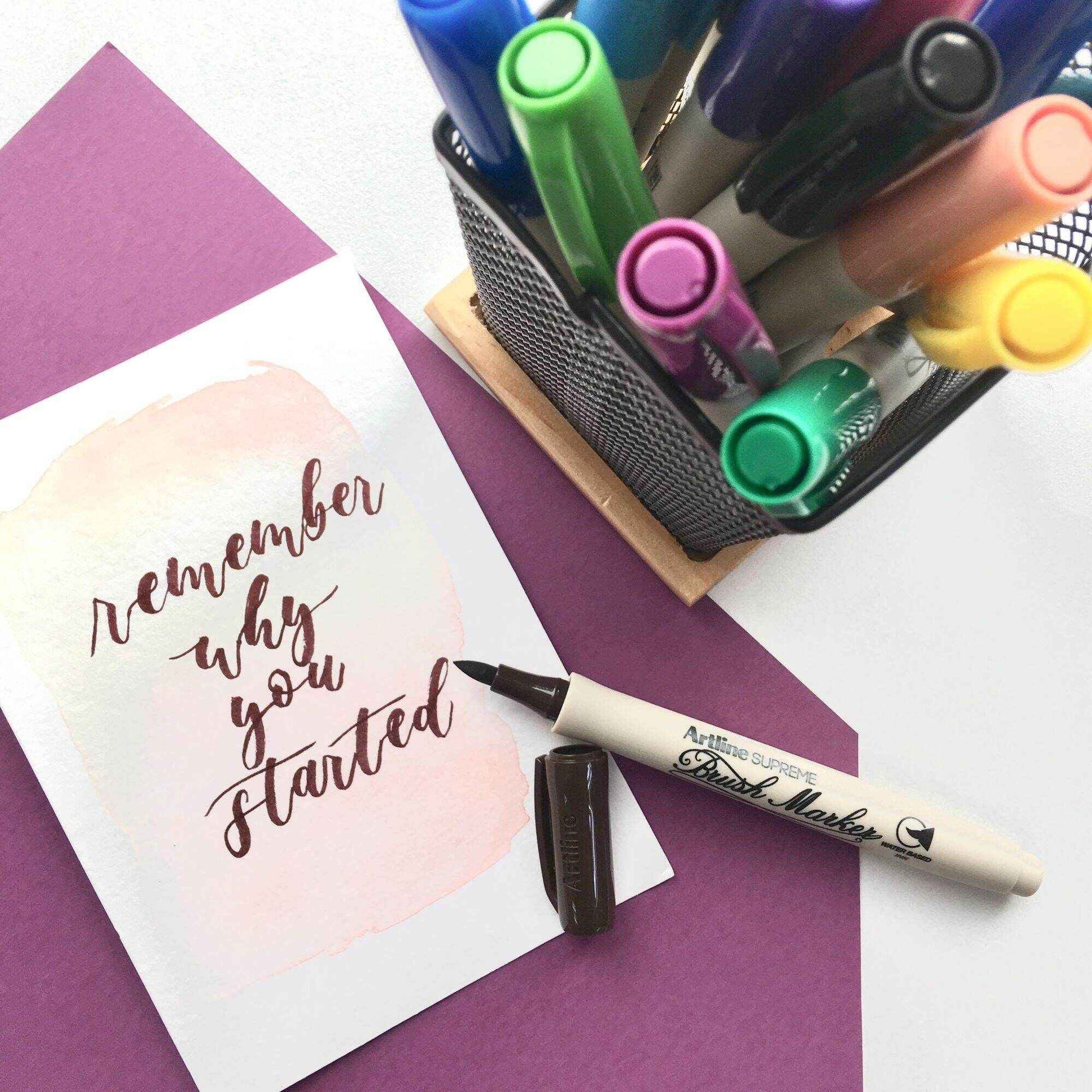 Artline Supreme Calligraphy Brush Marker Pen 20 Colors