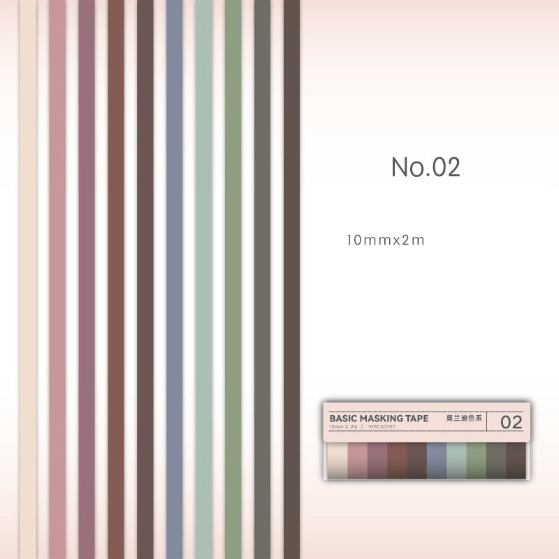 40-Roll Washi Tape Set Candy Colors, Pastels & Minimalist Patterns