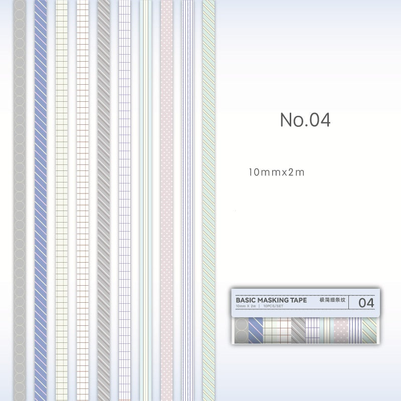 40-Roll Washi Tape Set Candy Colors, Pastels & Minimalist Patterns