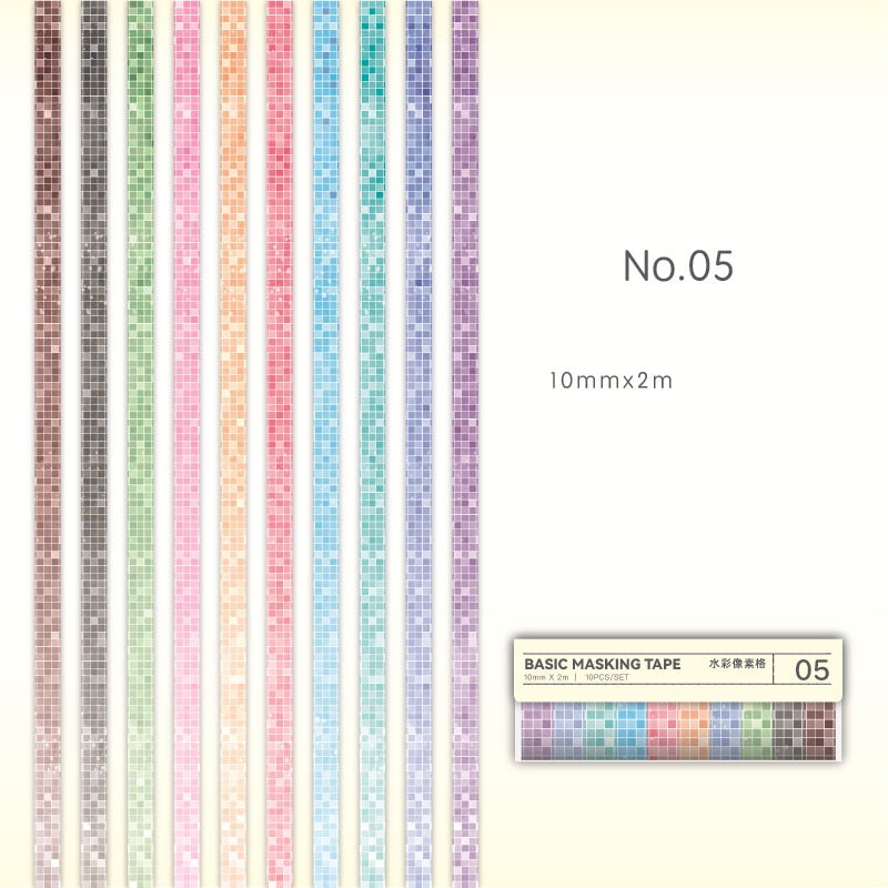 40-Roll Washi Tape Set Candy Colors, Pastels & Minimalist Patterns