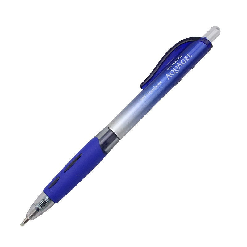 Tombow AQUAGEL Gel Ink Pen - 0.5mm - Black/Blue/Red - 10 Count Blue