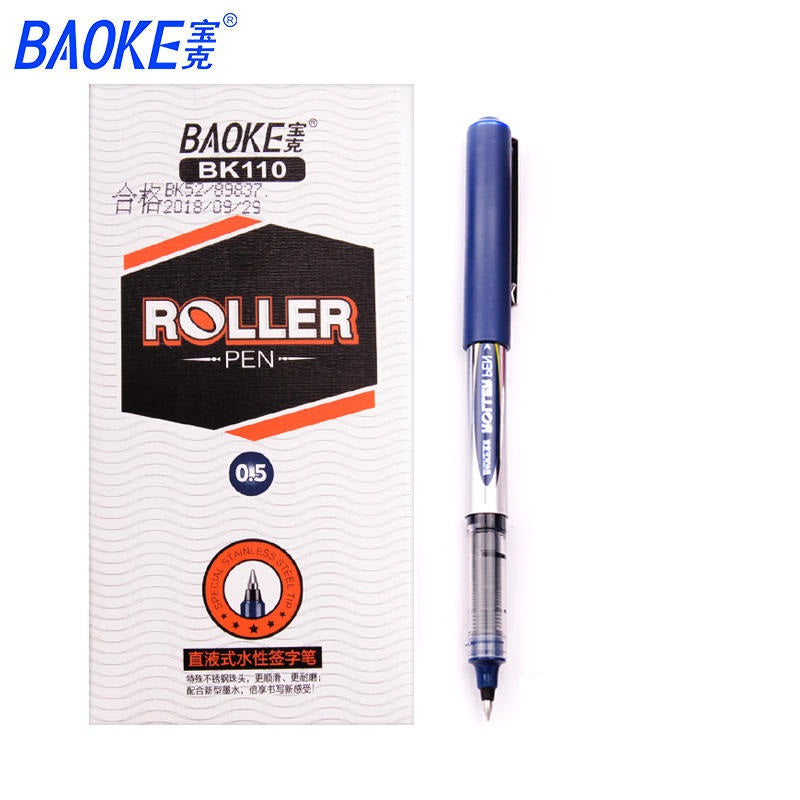 Baoke BK110 Liquid Ink Roller Pen 12 Pack 0.5mm Blue