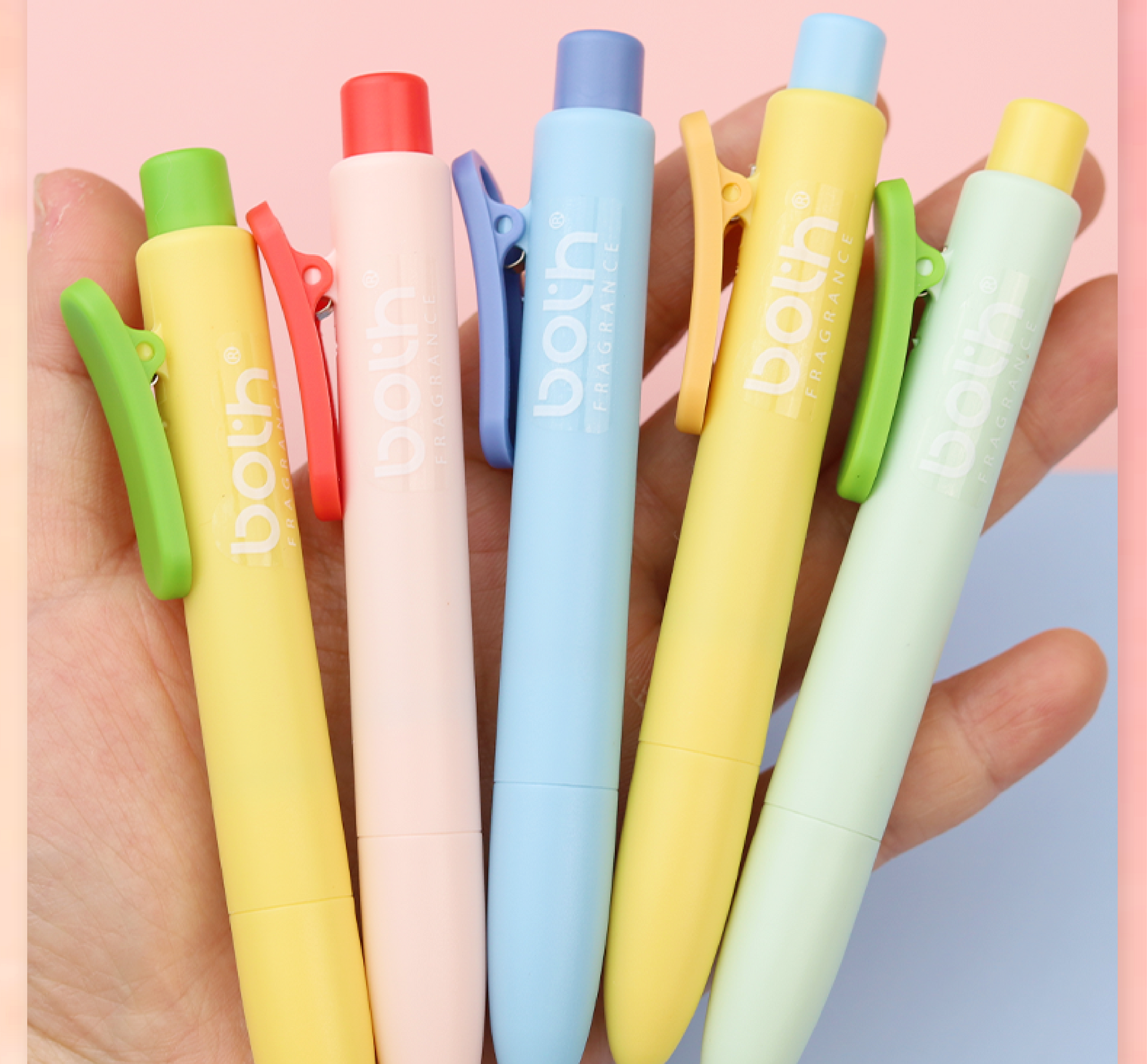 BOTH Fruit Color 0.5mm Click Gel Pens Mini Pocket 5-Pack