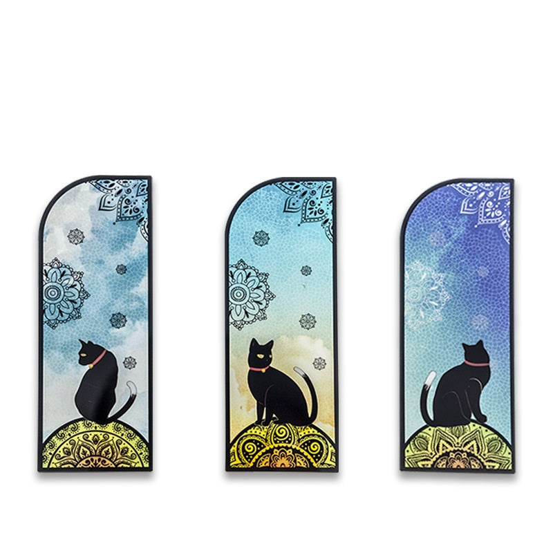 Black Cat PET Bookmark Set – 36 Elegant Page Markers
