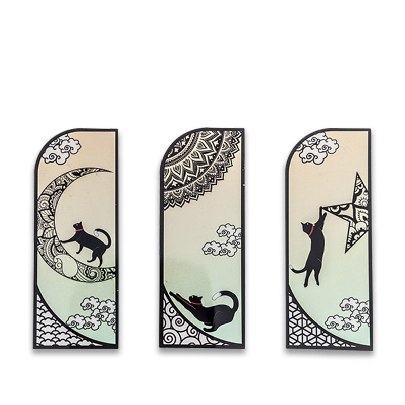 Black Cat PET Bookmark Set – 36 Elegant Page Markers
