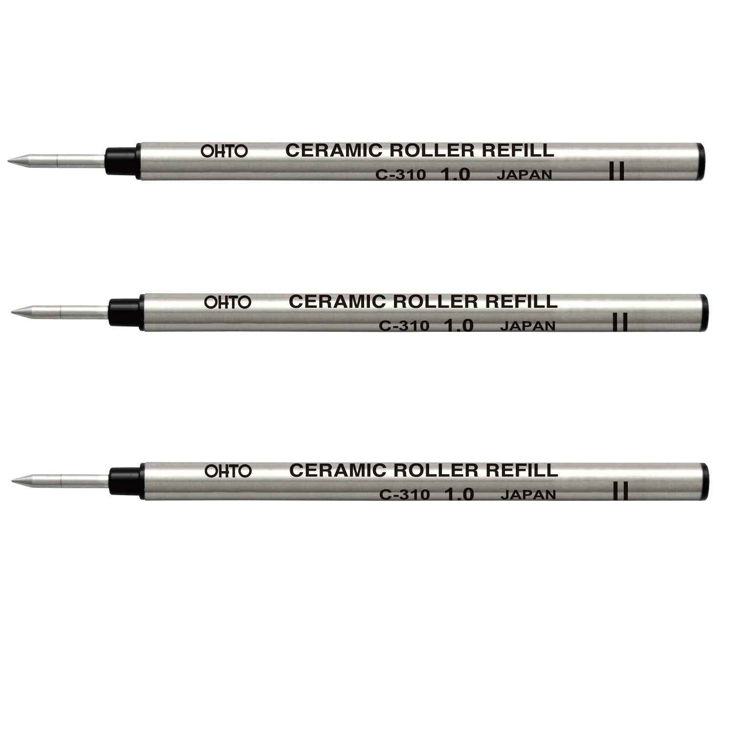 OHTO Ceramic Roller Pen Refills C-304,Black Ink,0.4mm,3-Pack