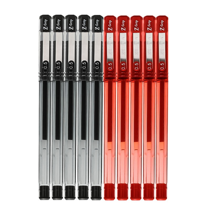 Zebra Z-Grip Stick Gel Ink Rollerball Pen,0.5mm,10 Pack 5 Black 5 Red