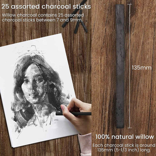 Maries Artists' Drawing Willow Charcoal 25PCS - TTpen