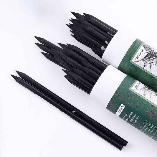 Marie's 24pcs Non-Wood Whole-Lead Core Graphite Charcoal Sticks Pencils - TTpen