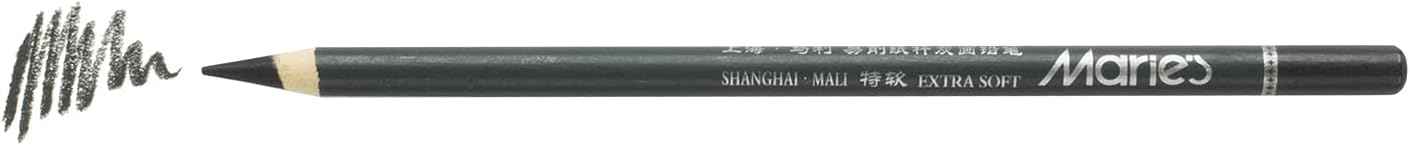 Marie's 12 Artist Soft Black Paper Handle Charcoal Pencils for Drawing Sketching - TTpen