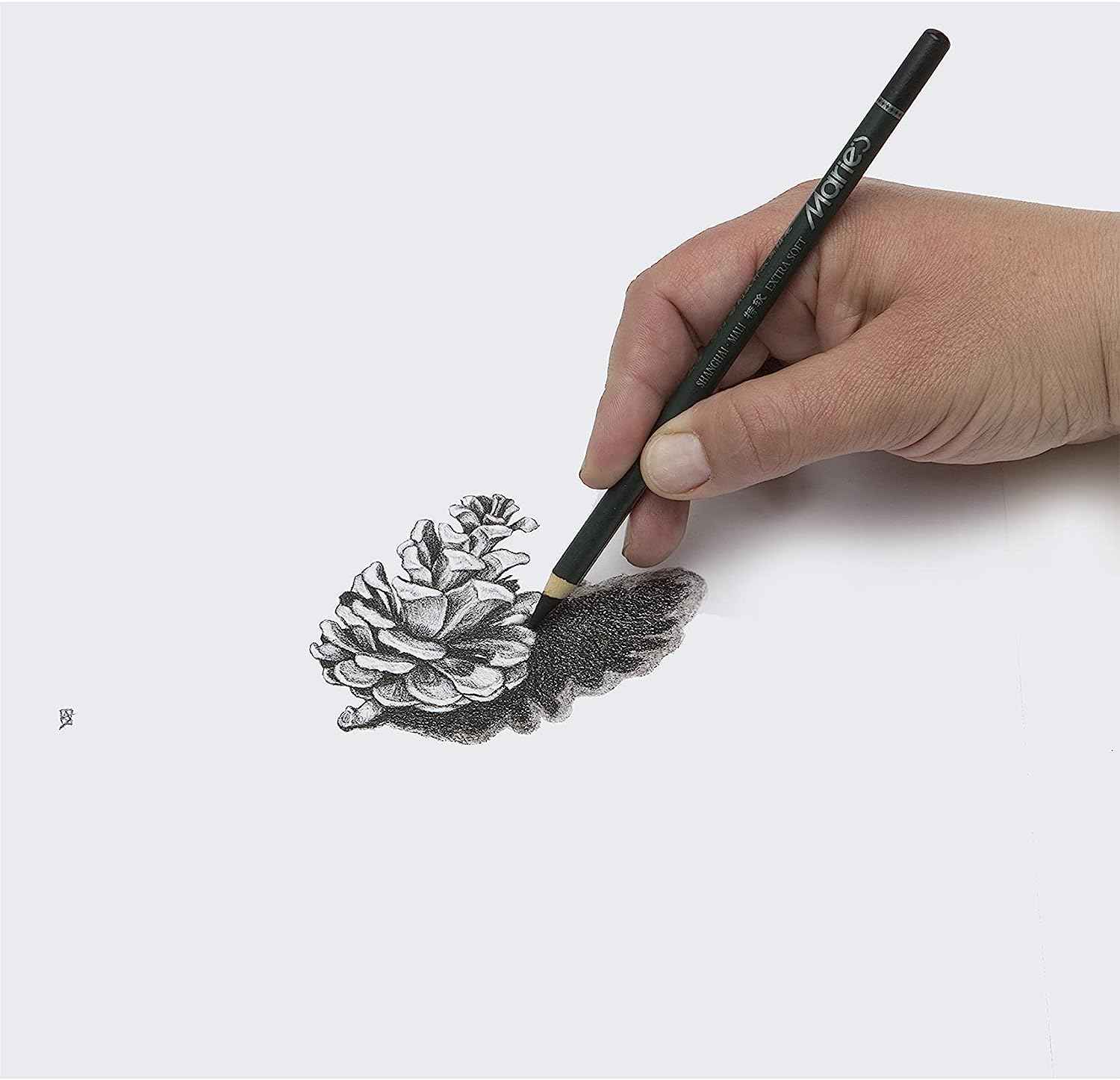 Marie's 12 Artist Soft Black Paper Handle Charcoal Pencils for Drawing Sketching - TTpen