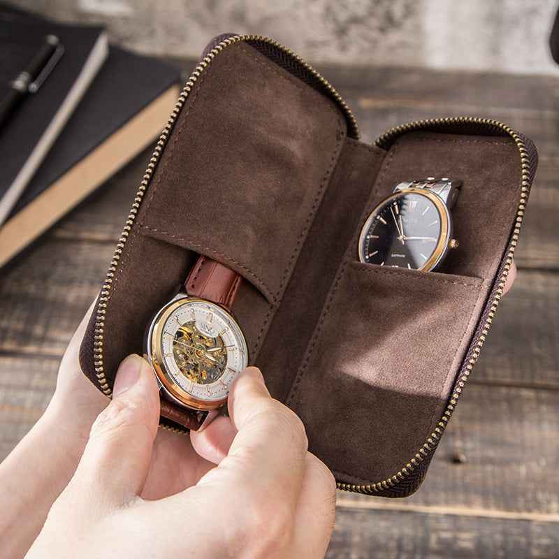 2 Pieces Leather Watch Bracelet Storage Bag Case - TTpen