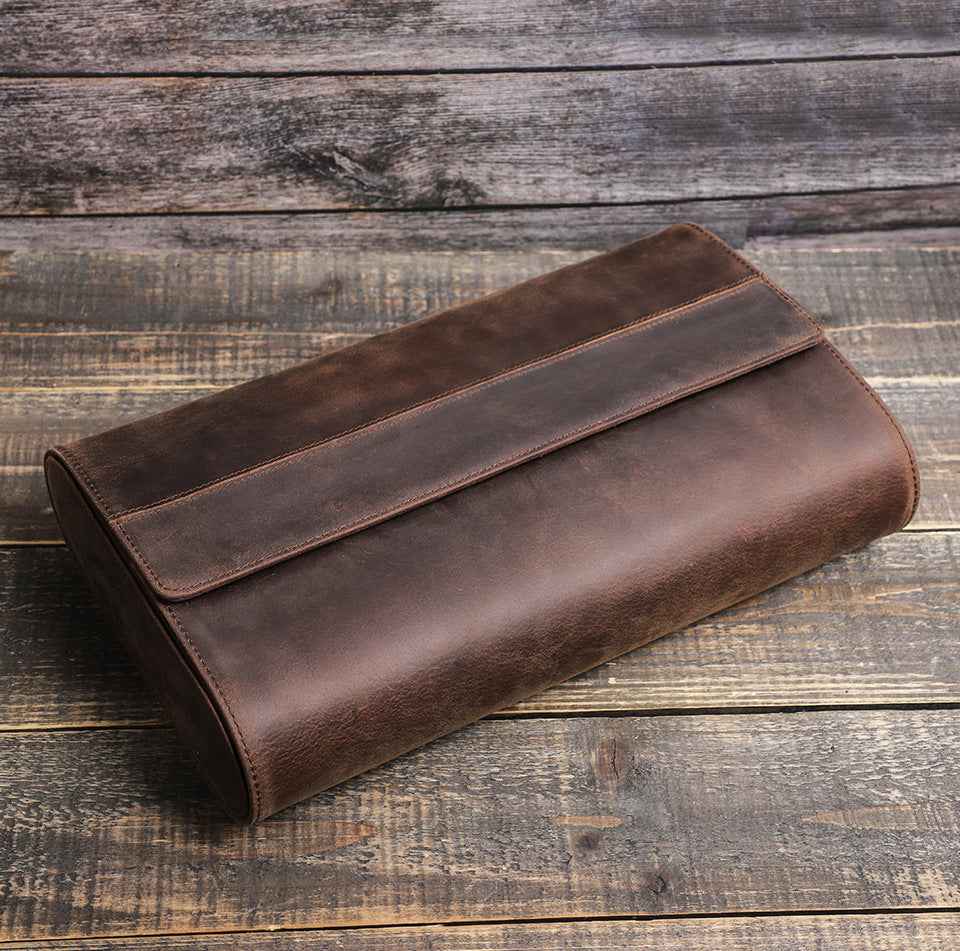 Leather 8 Watch Roll Storage Case for Travel Display - TTpen