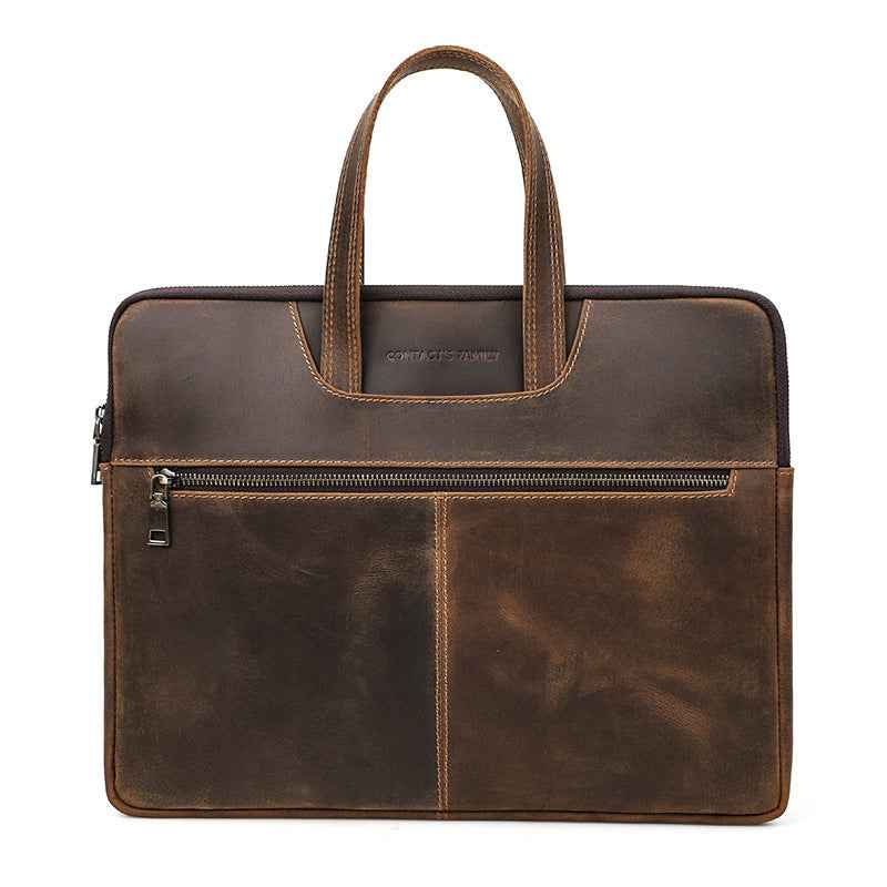 Leather Laptop Briefcase 15.4 inch with 5 Pockets for Macbook Pro Air - TTpen